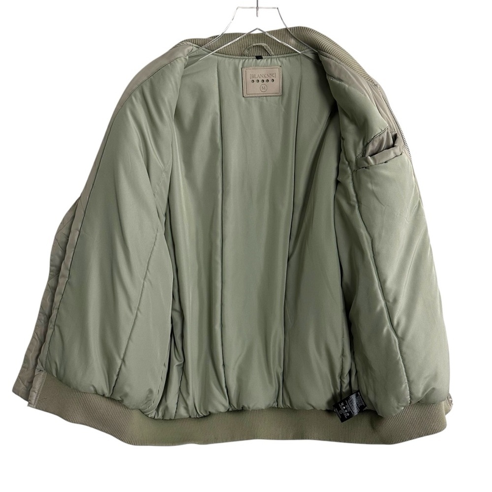 BLANKNYC‎ Women’s Oversized Long Nylon Bomber Jacket Sage Green Size Medium - Picture 13 of 16